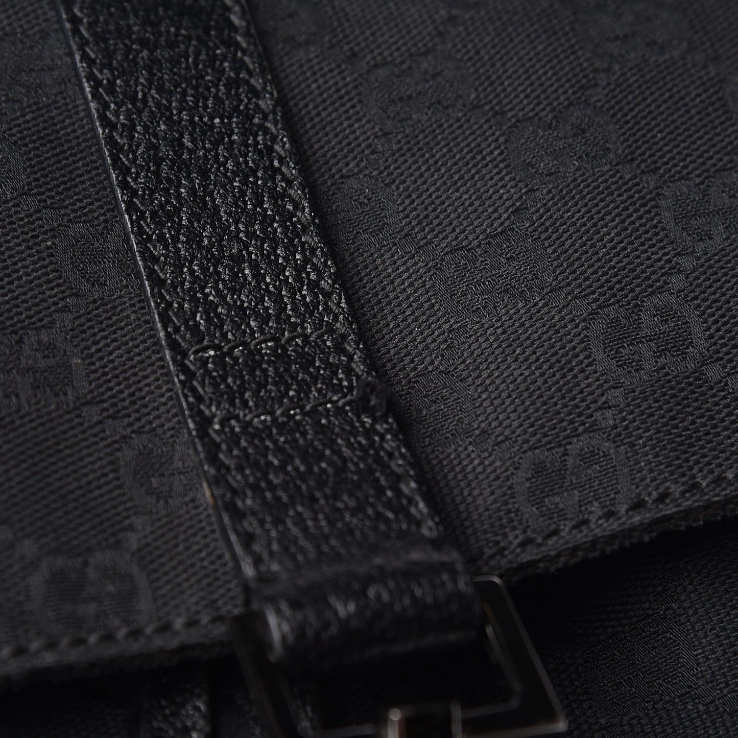 GG Monogram Single Buckle Backpack Black