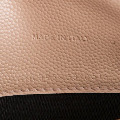 Saint Laurent Grain De Poudre Matelasse Chevron Monogram Envelope Chain Wallet Nude Powder 7 of 7