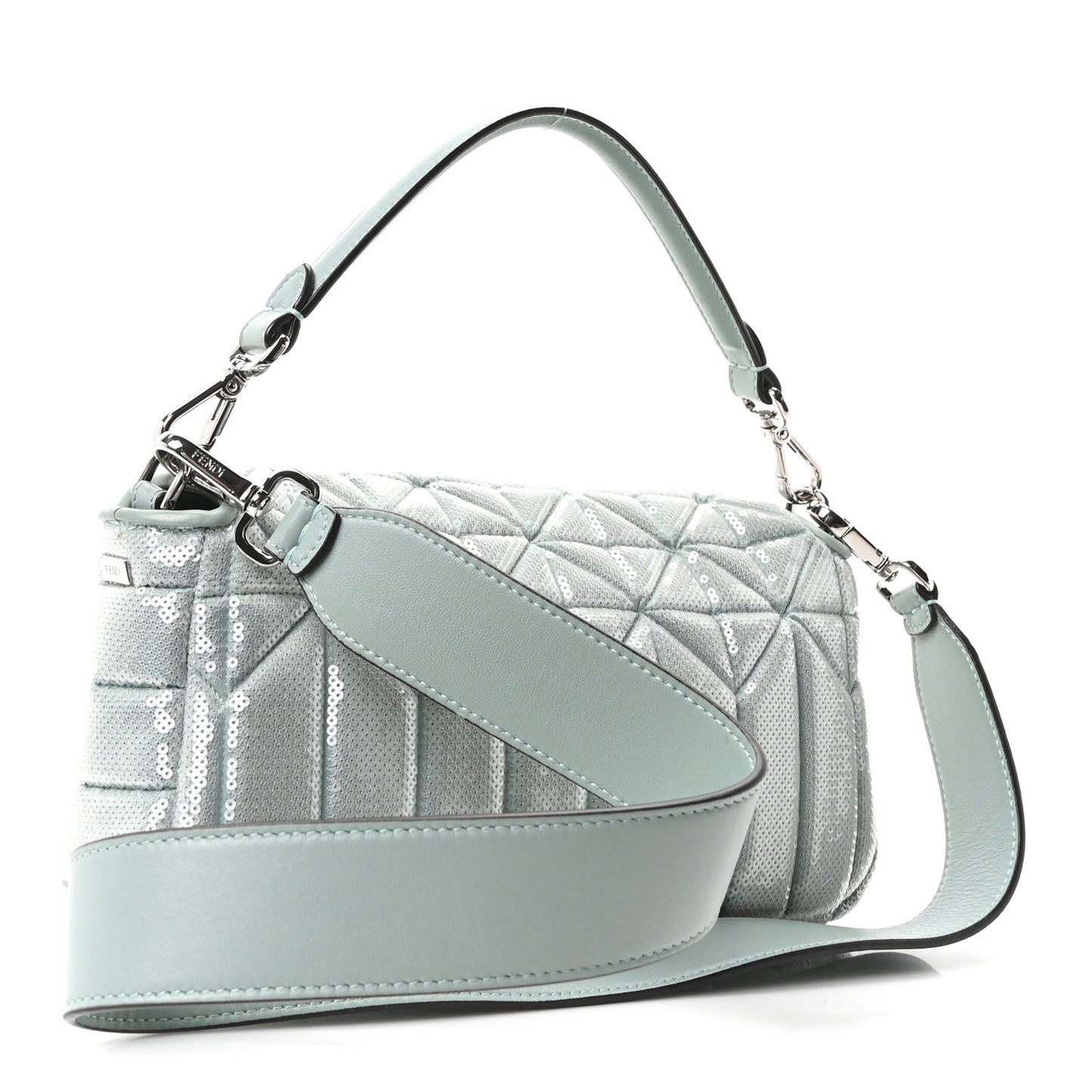 Sequin Paillettes Nappa Baguette Light Blue