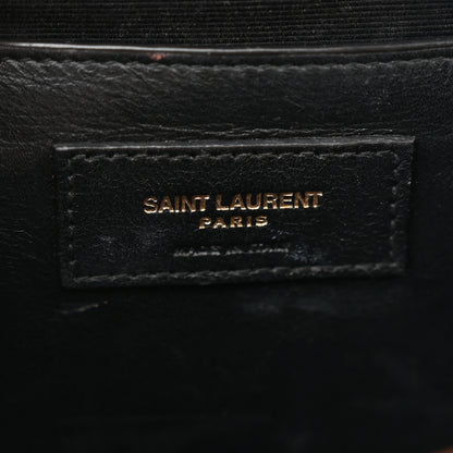 Saint Laurent Grain De Poudre Textured Mixed Matelasse Medium Triquilt Monogram Satchel Dark Cork 6 of 15