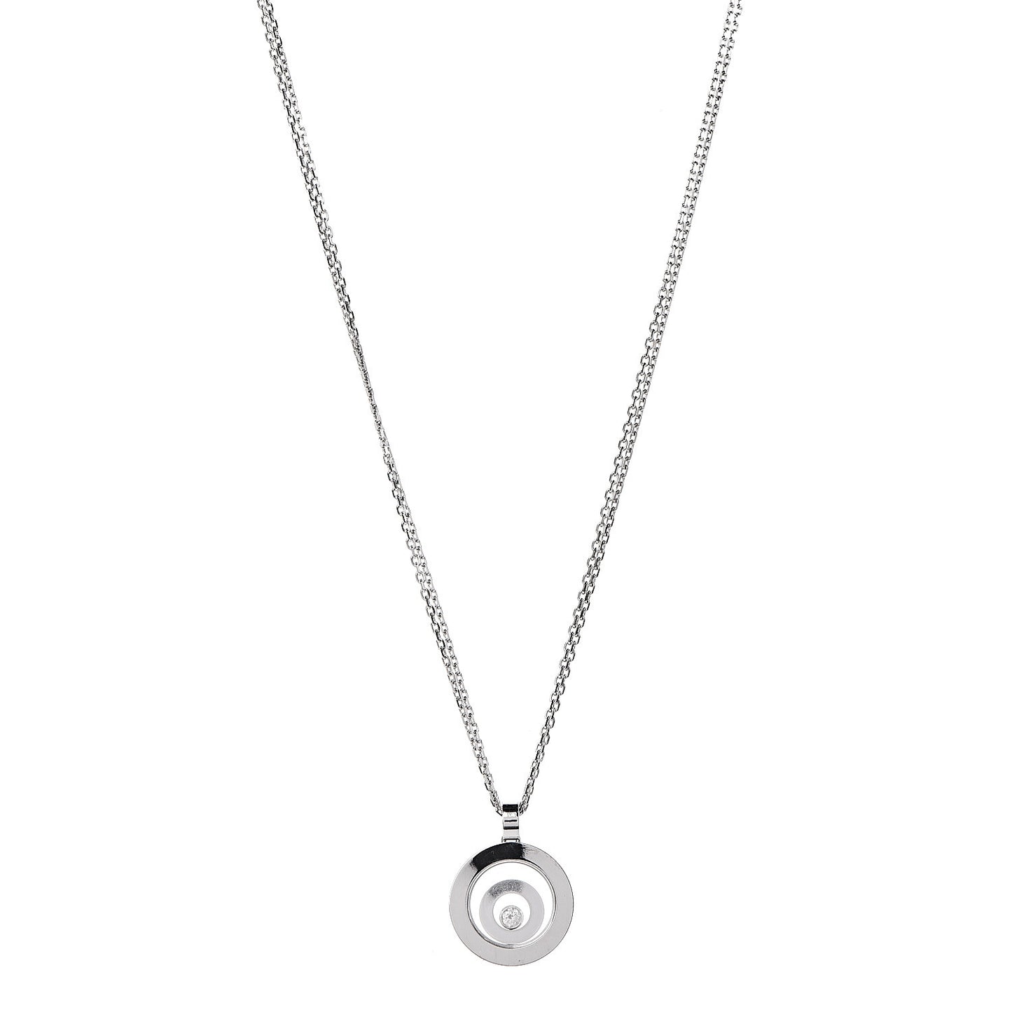 18K White Gold Diamond Happy Spirit Pendant Necklace