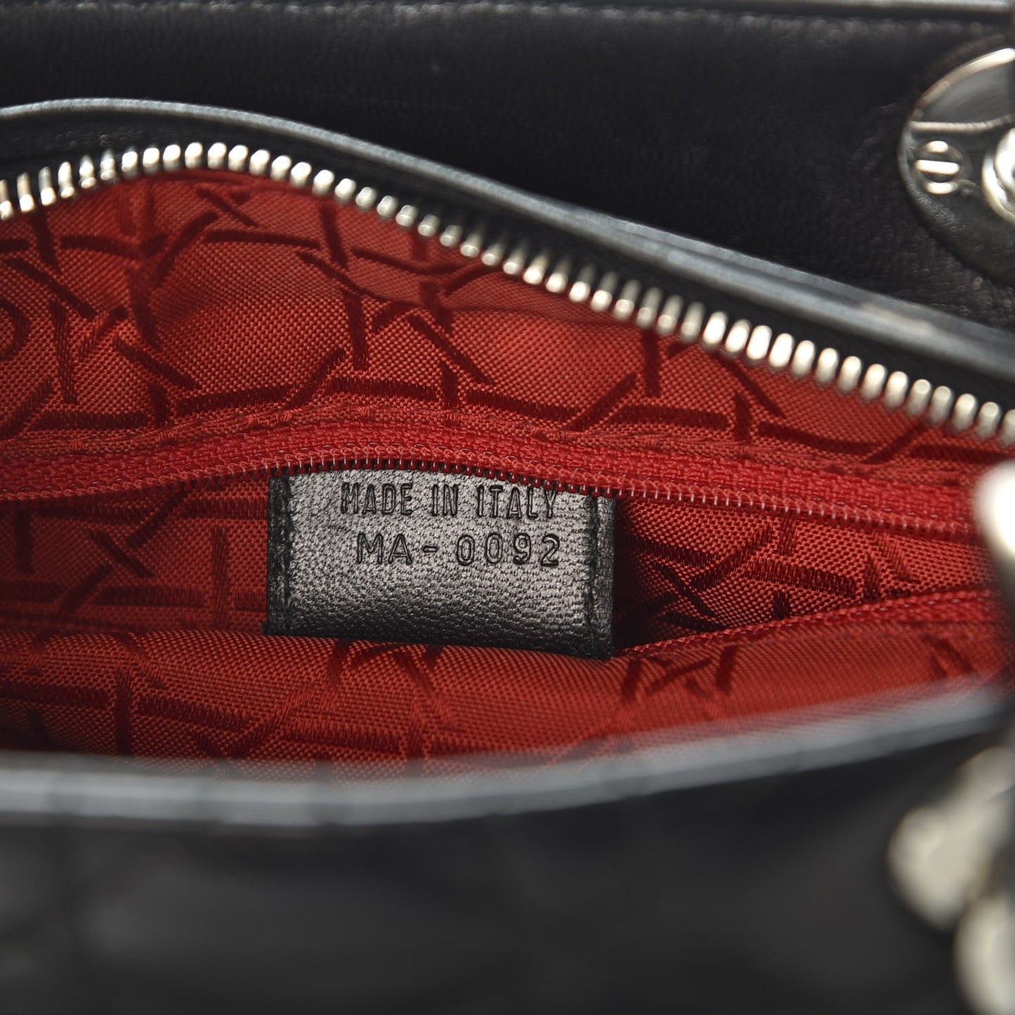 Lambskin Cannage Medium Lady Dior Black