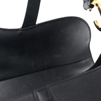 Christian Dior Grained Calfskin Saddle Bag Black 11 of 18