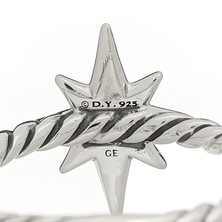 David Yurman Sterling Silver Diamond Cable Collectibles North Star Stack Ring 49 4.75 4 of 5