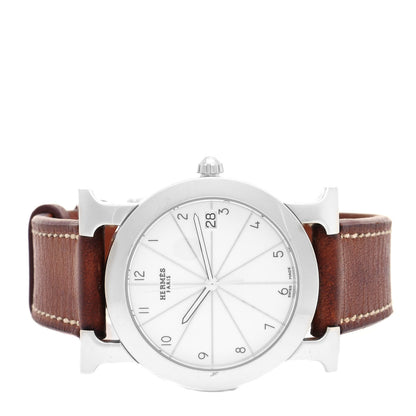 Hermes Stainless Steel Barenia 31mm Heure H Ronde Quartz Watch Fauve 2 of 2
