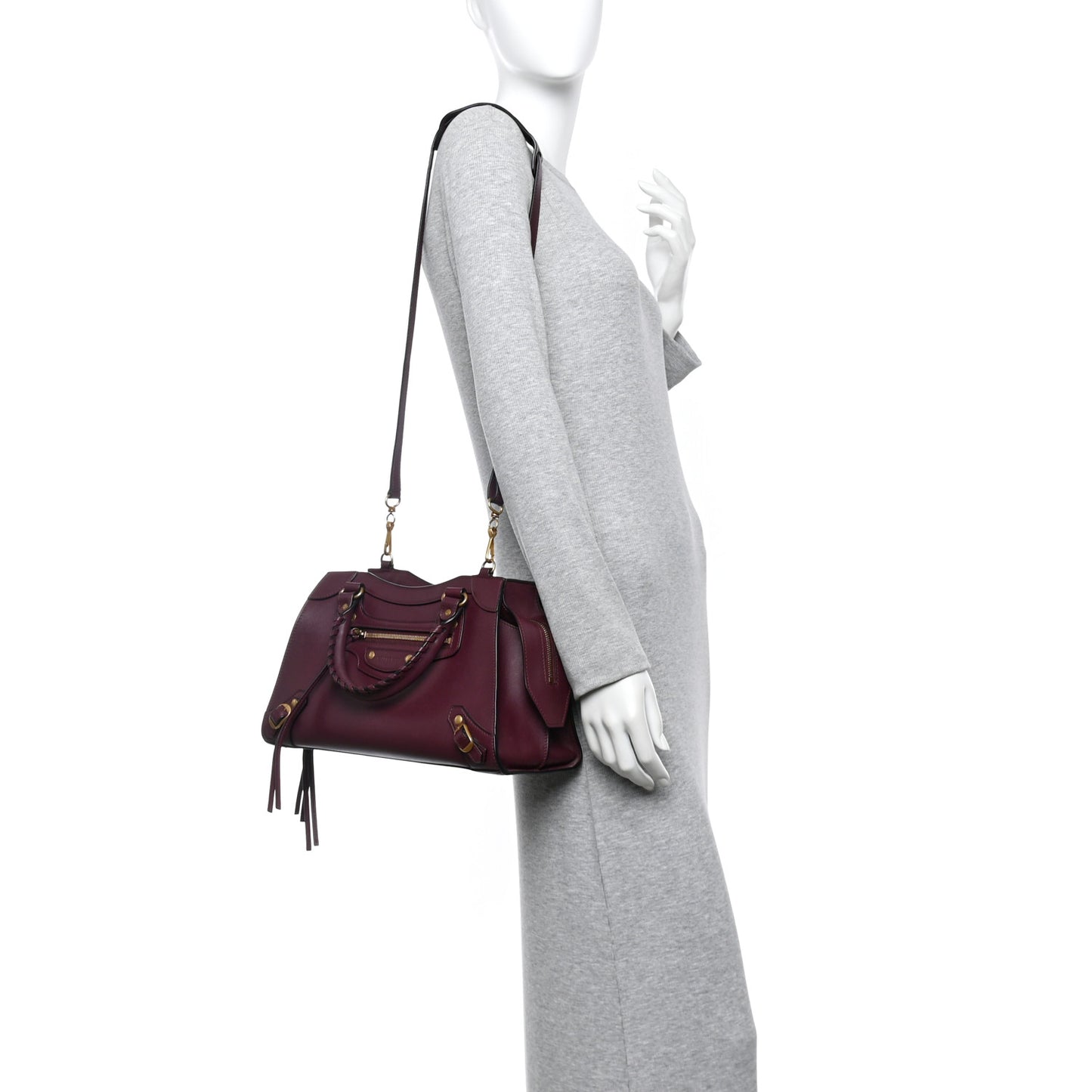 Smooth Calfskin Brass Hardware Neo Classic S City Burgundy