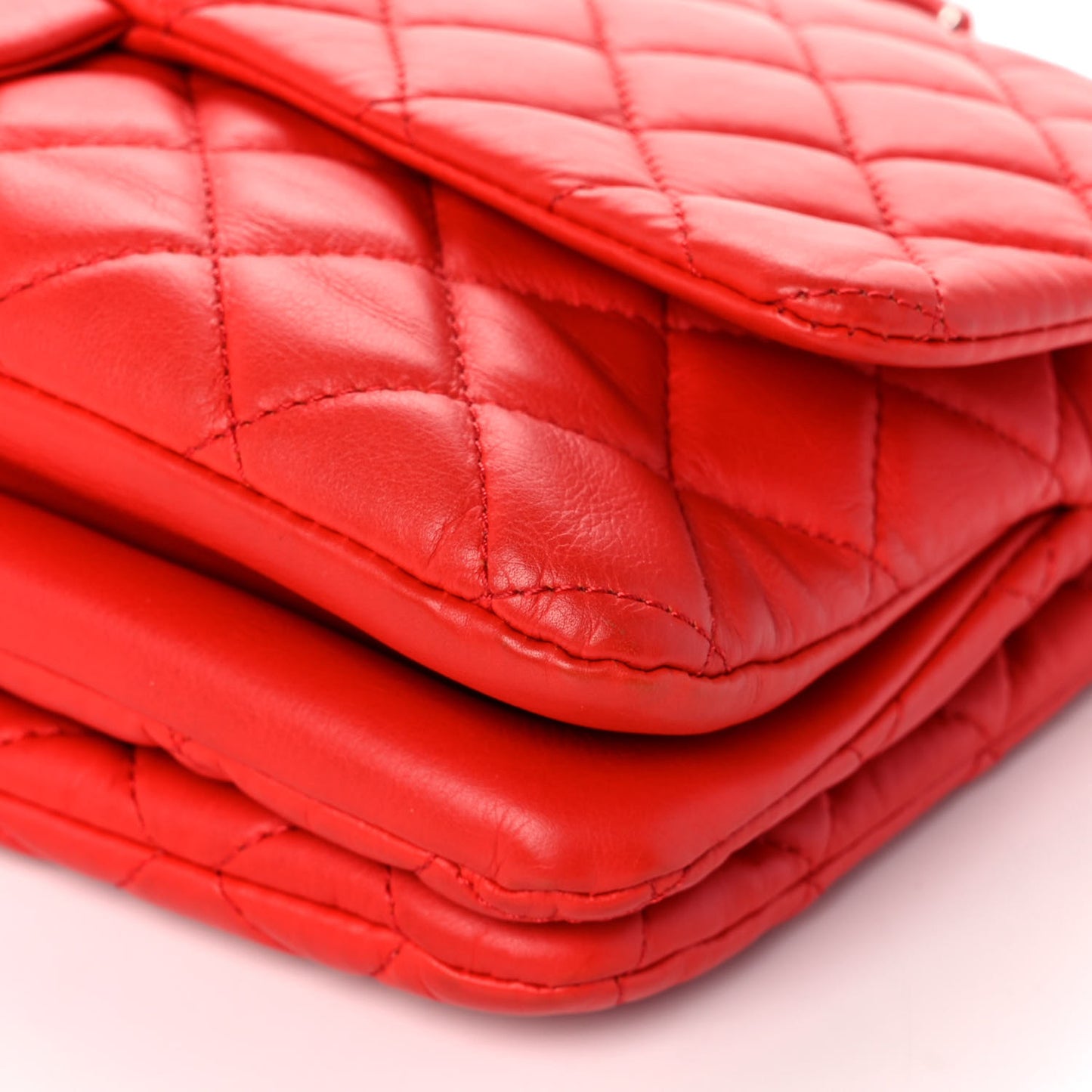 Calfskin Quilted Tender Touch Flap Bag Red