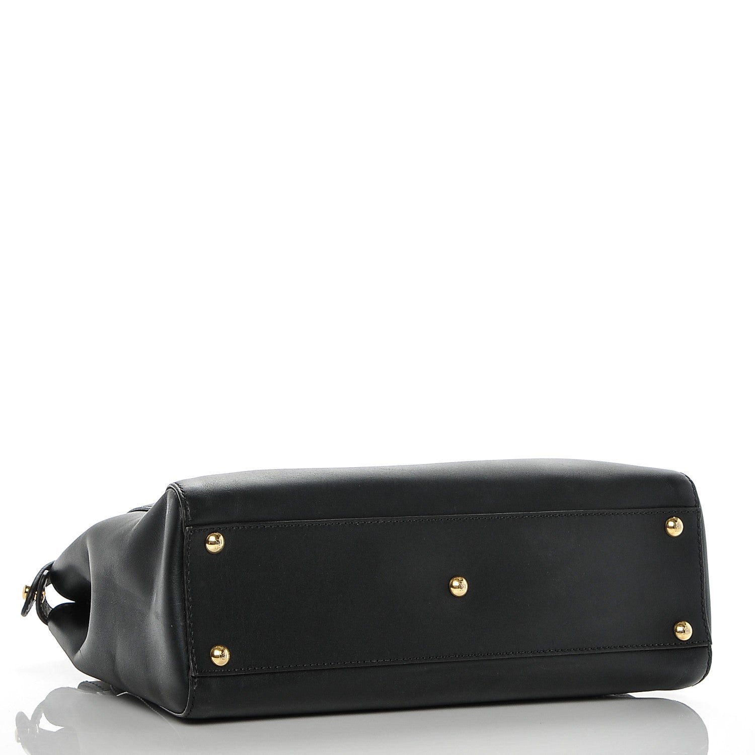 Fendi Vitello Morgan Fabric Jacquard Pequin Medium Peekaboo Iconic Satchel Black Tobacco 4 of 7