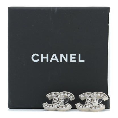 Chanel Crystal CC Earrings Silver 5 of 5
