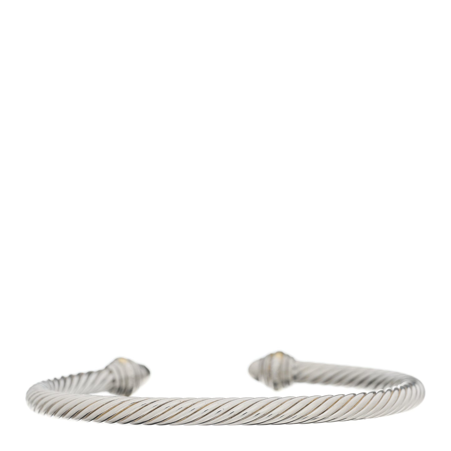 Sterling Silver 14K Yellow Gold Diamond 5mm Cable Classics Bracelet