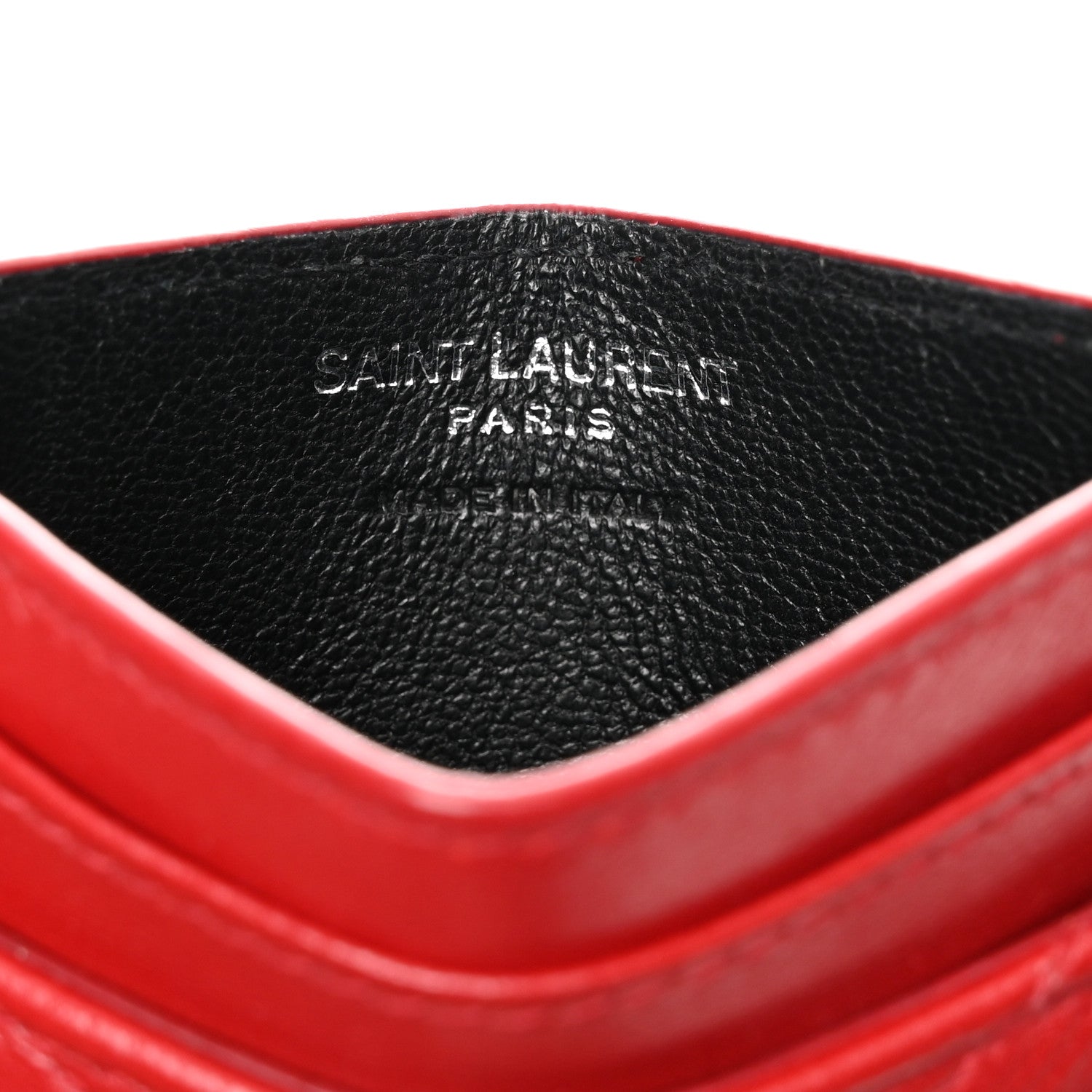 Saint Laurent Calfskin Y Quilted Monogram LouLou Credit Card Case Red 6 of 7
