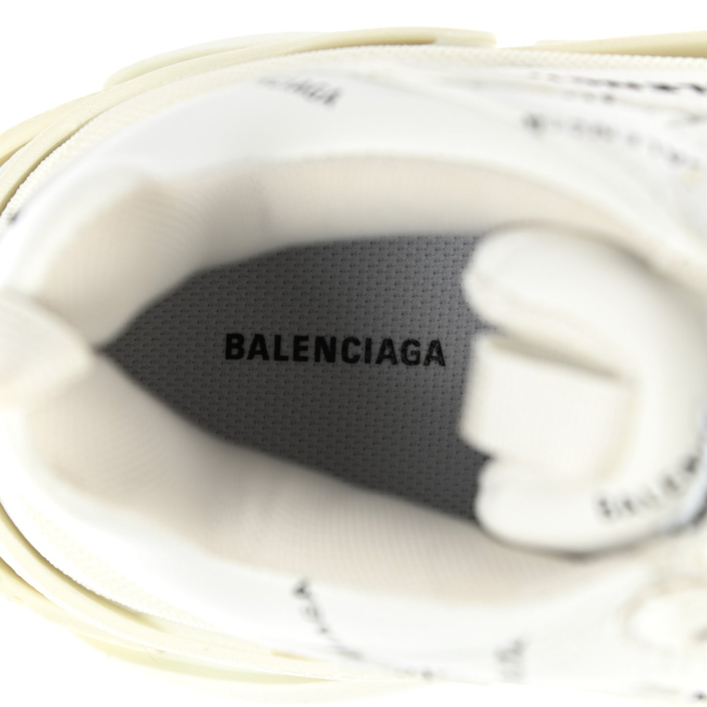 Technical Fabric Allover Logo Mens Triple S Sneakers 42 White Black