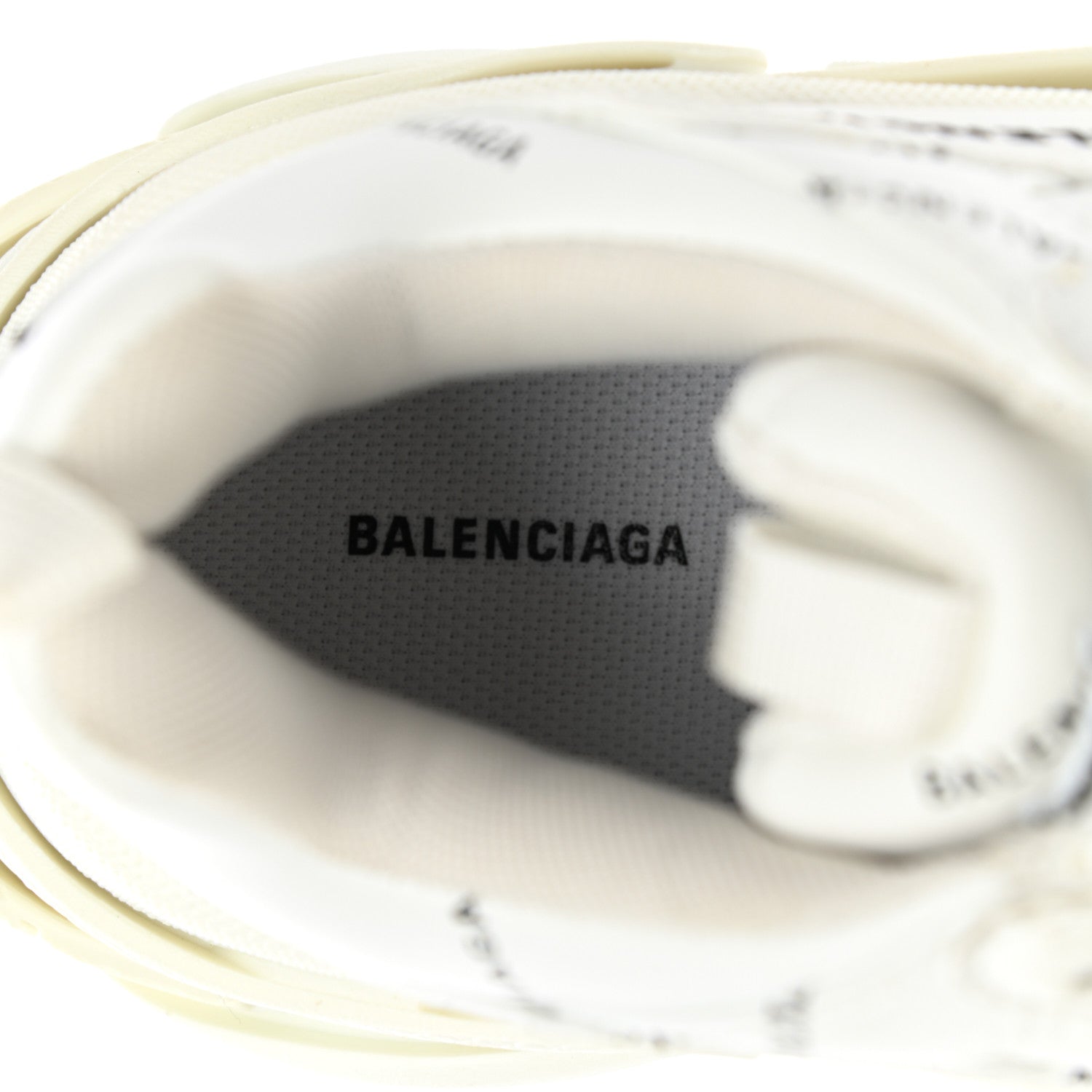 Balenciaga Technical Fabric Allover Logo Mens Triple S Sneakers 42 White Black 7 of 8