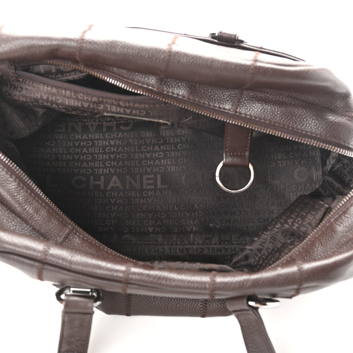 Caviar Square Stitched Tote Brown