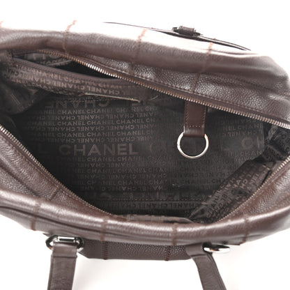 Chanel Caviar Square Stitched Tote Brown 4 of 11