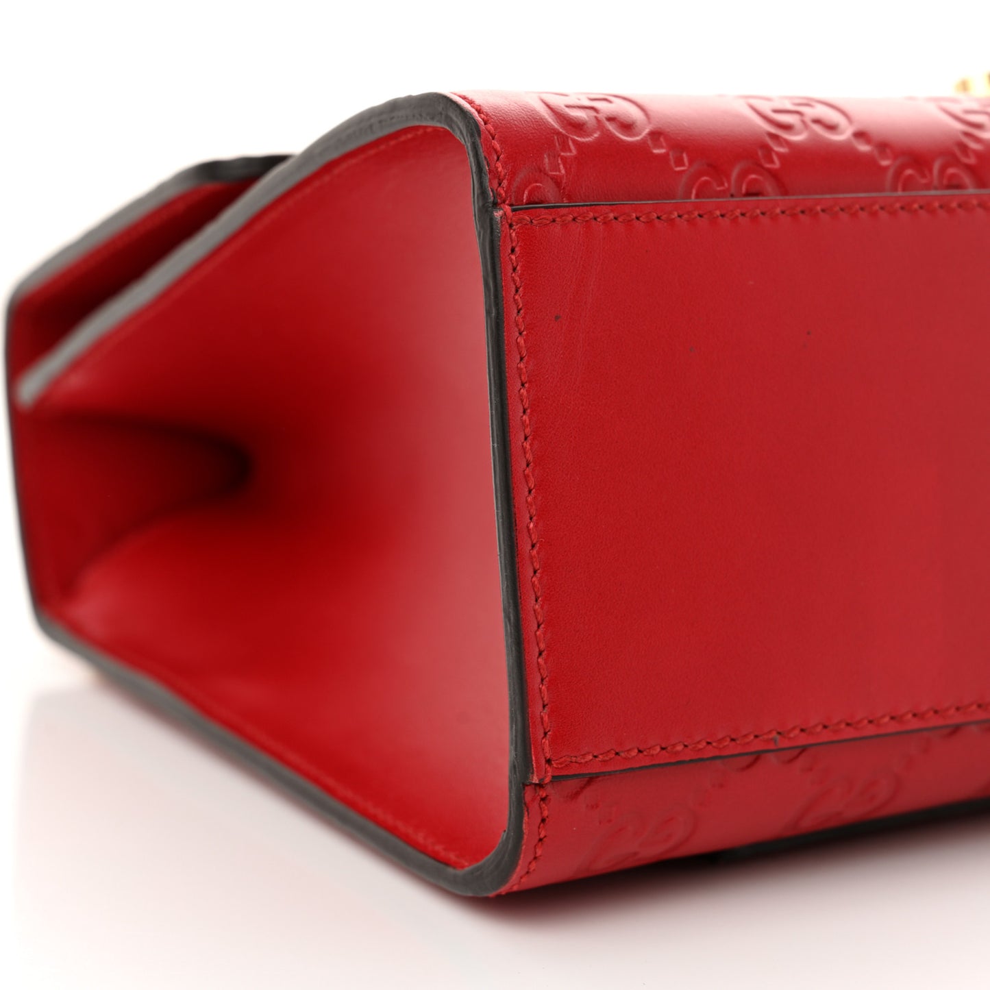Guccissima Medium Padlock Shoulder Bag Hibiscus Red