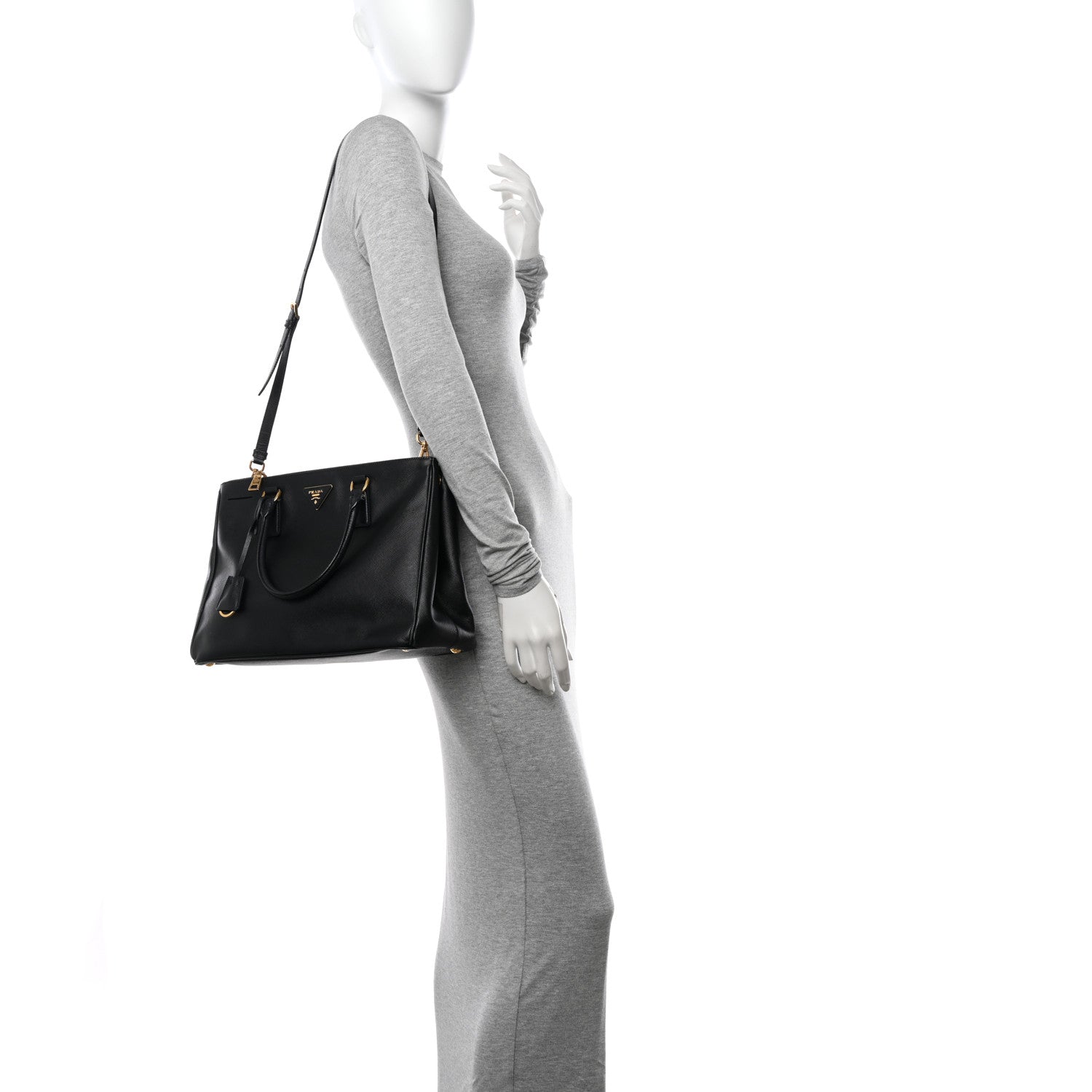 Prada Saffiano Medium Galleria Double Zip Tote Black 2 of 12