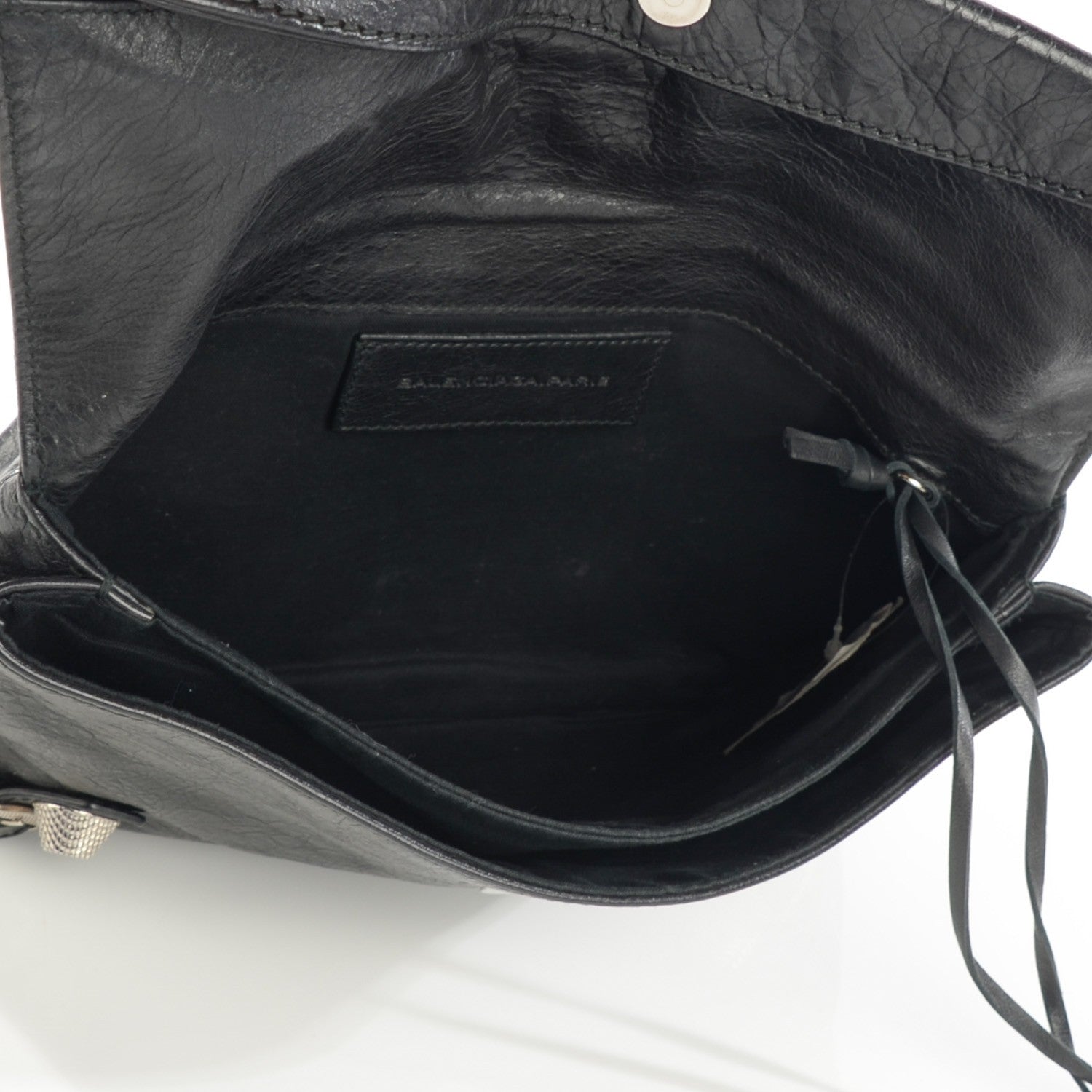 Balenciaga Agneau Giant 21 Silver Hardware Envelope Clutch Black 5 of 7