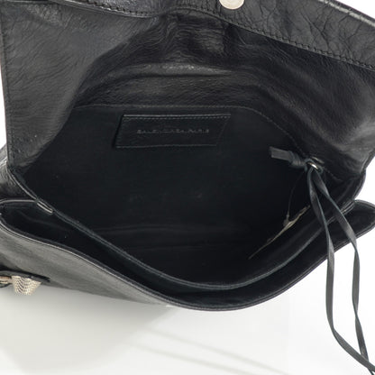 Balenciaga Agneau Giant 21 Silver Hardware Envelope Clutch Black 5 of 7