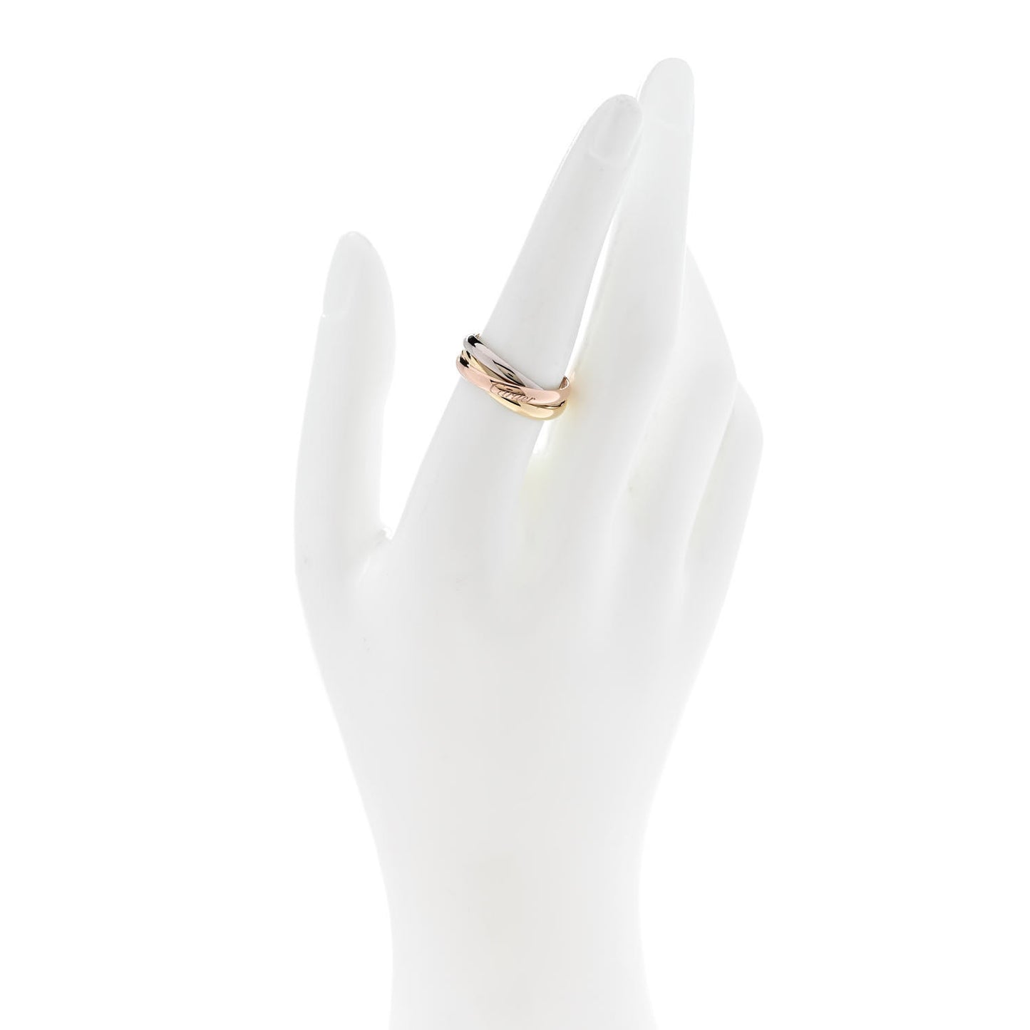 18K Pink Yellow White Gold Small Trinity Ring 56 7.5