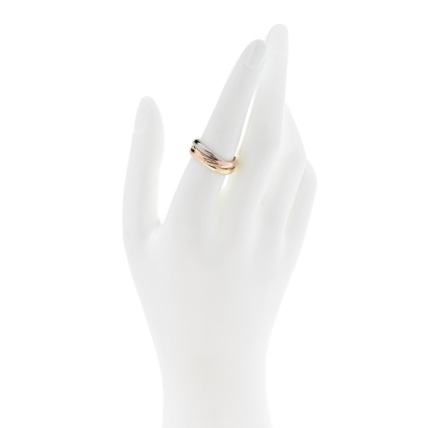 Cartier 18K Pink Yellow White Gold Small Trinity Ring 56 7.5 2 of 6