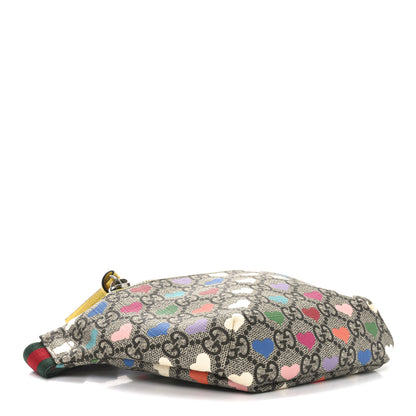 Gucci Soft GG Supreme Monogram Hearts Web Childrens Belt Bag Beige Ebony Multicolor Freesia 4 of 10