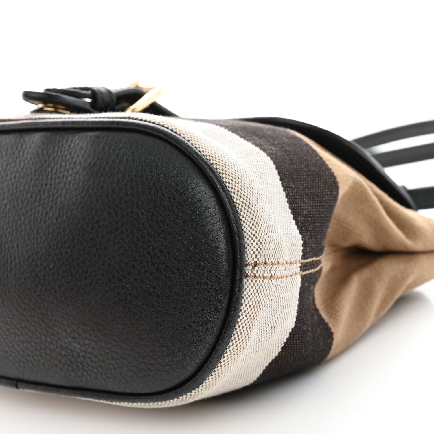 Burberry Mega Check Grainy Calfskin Small Gowan Messenger Bag Black 9 of 11