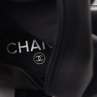 Chanel Lambskin Cap Toe High Boots 38 Black 7 of 9