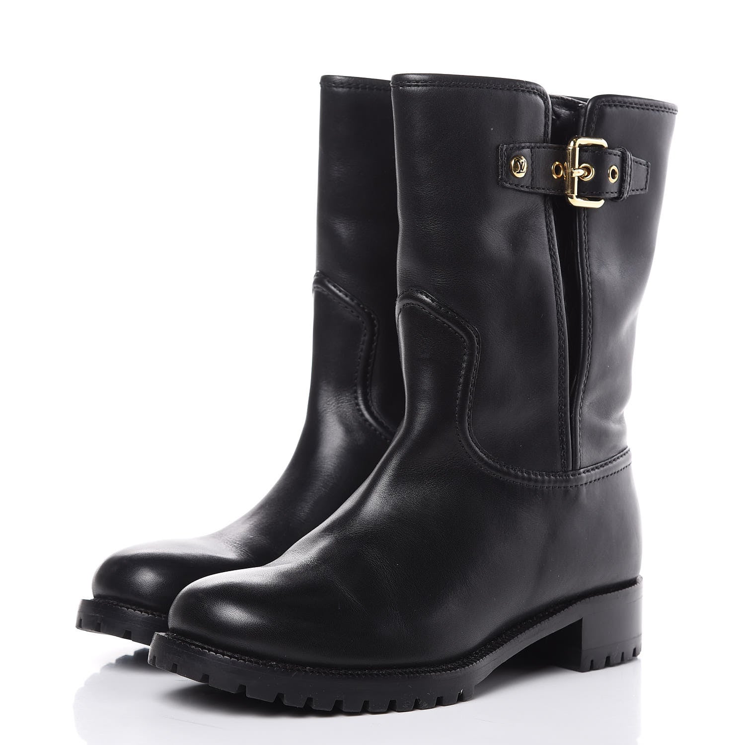 Louis Vuitton Calfskin Monogram Suzy Boots 36.5 Black 3 of 10