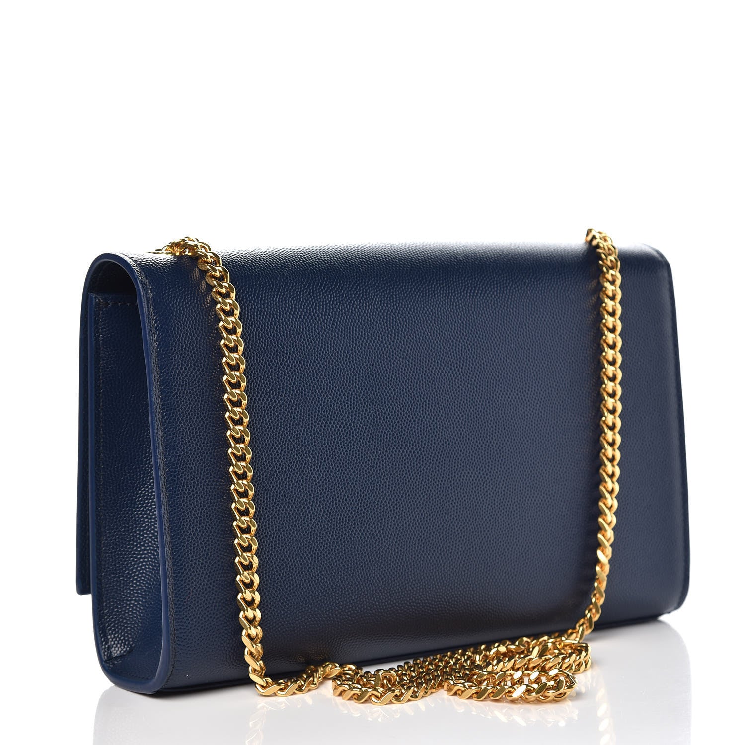 Saint Laurent Grain De Poudre Medium Classic Monogram Kate Satchel Denim Blue 3 of 7