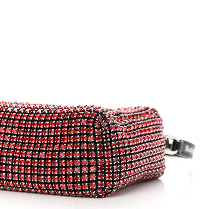 Alexander Wang Mesh Crystal Rhinestone Mini Heiress Pouch Red 9 of 10