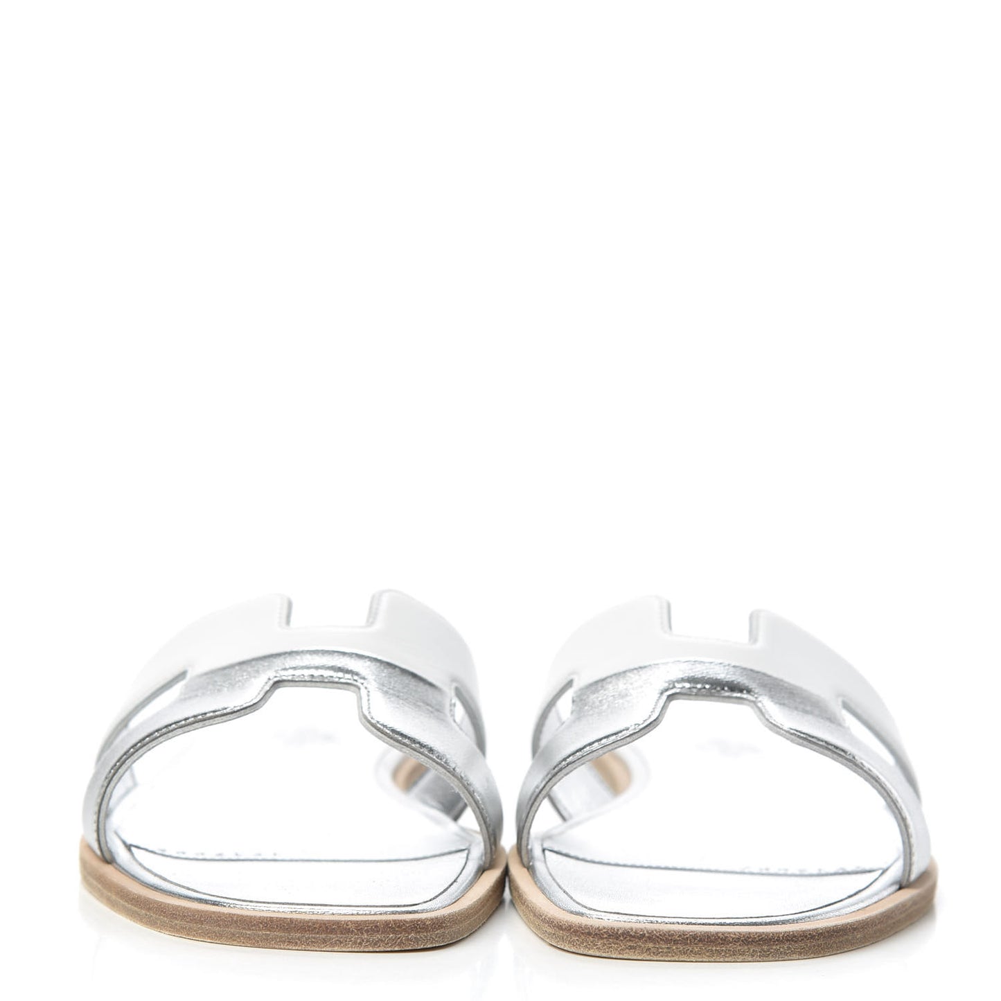 Metallic Nappa Box Oran Sandals 36.5 White Gris Argente