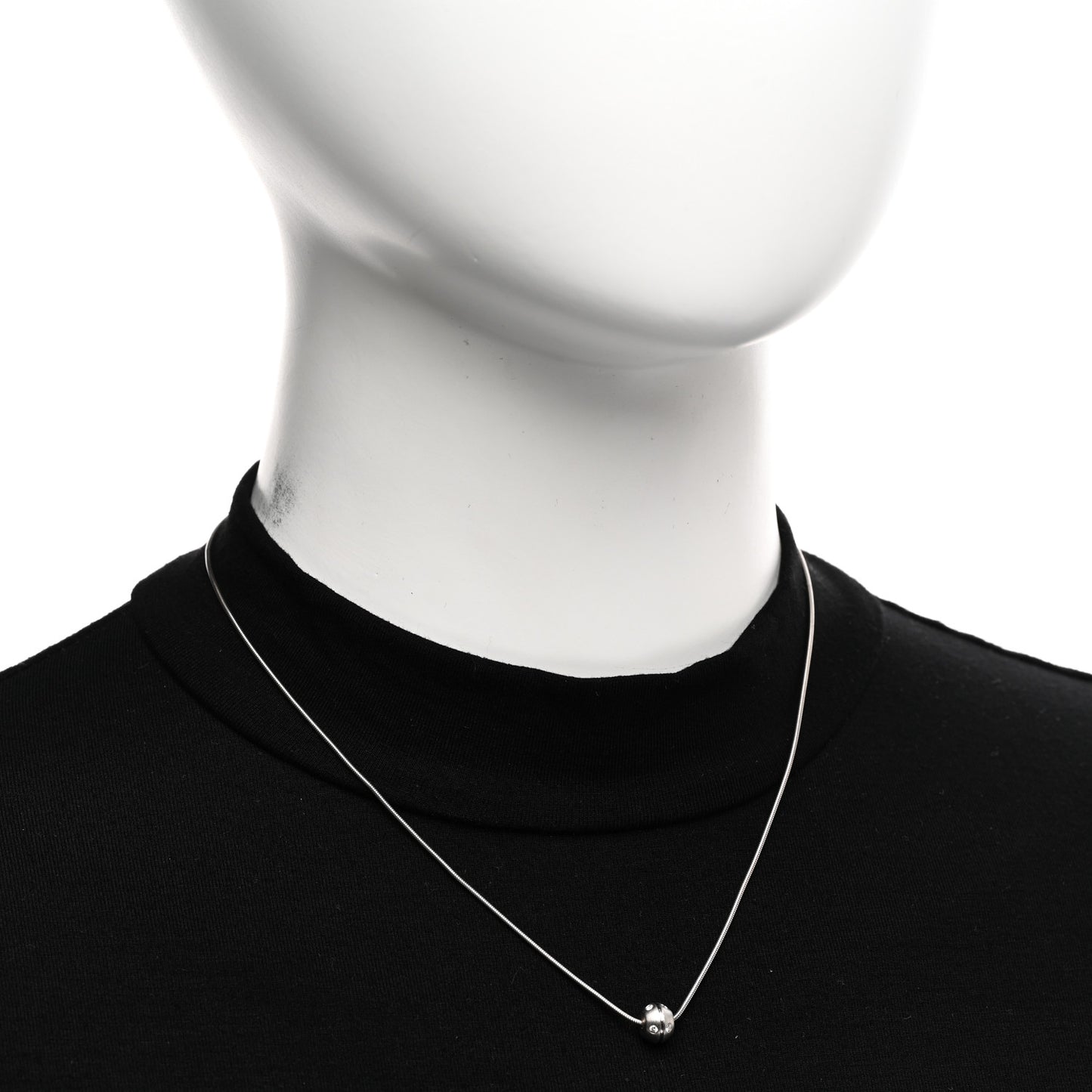 18K White Gold Diamond Streamerica Barrel Necklace