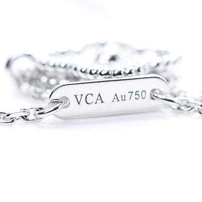 Van Cleef & Arpels 18K White Gold Diamond Sweet Alhambra Pendant Necklace 6 of 7