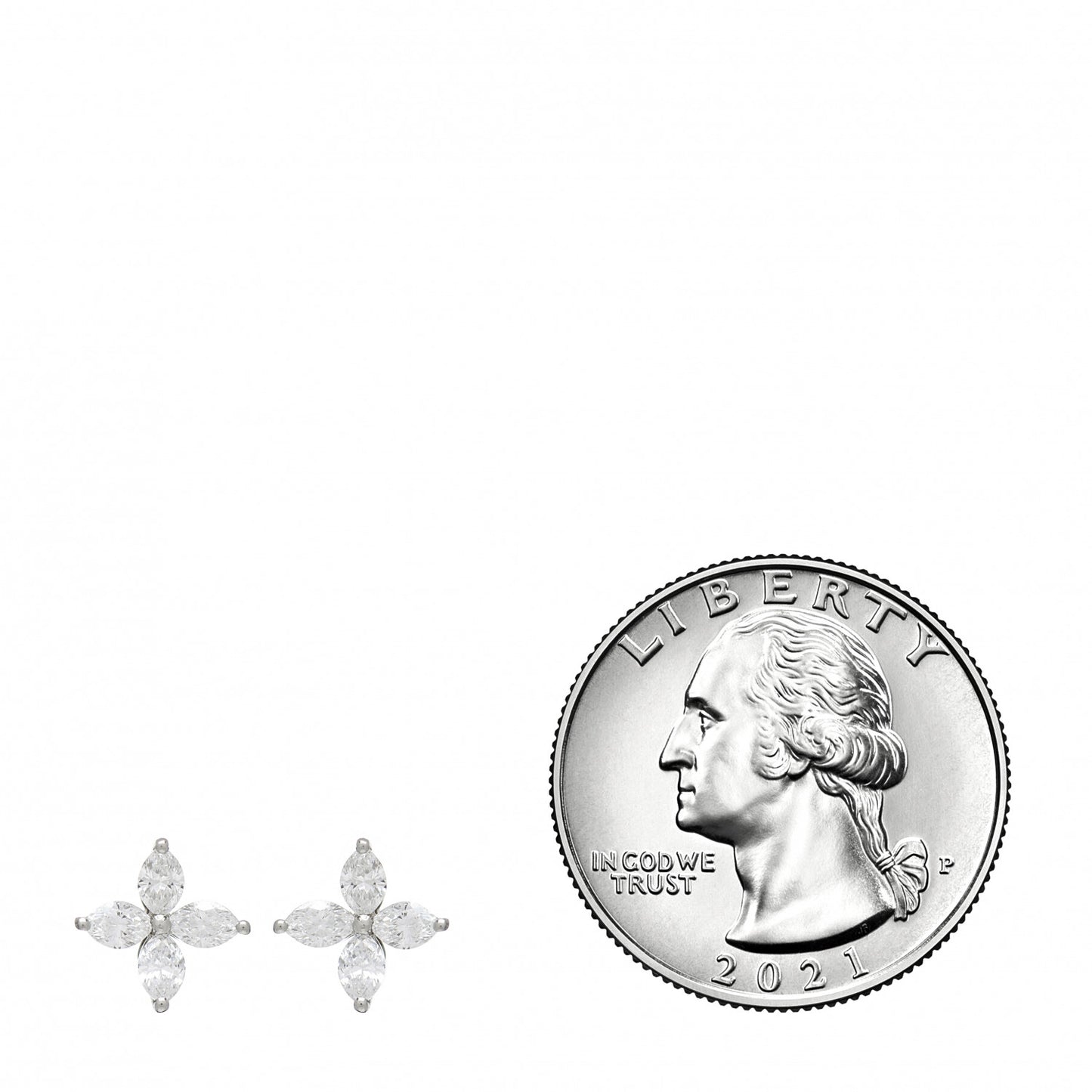 Platinum Diamond .64ct Small Victoria Earrings