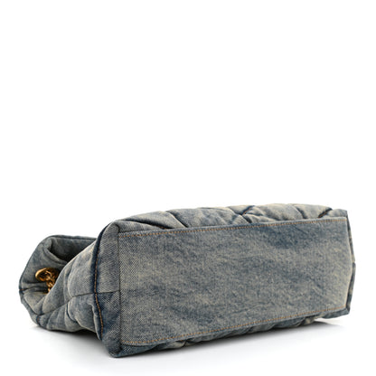 Saint Laurent Denim Quilted Small Loulou Puffer Monogram Chain Satchel Blue Cinnamon 4 of 8