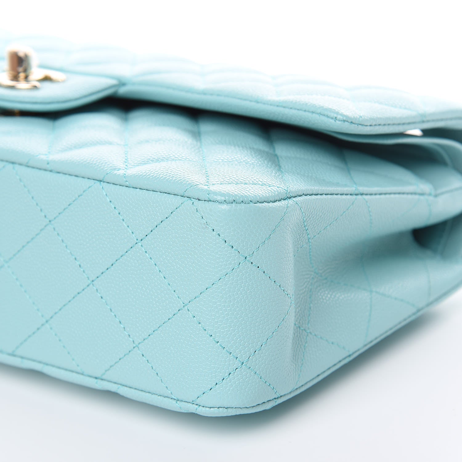 Chanel Caviar Quilted Medium Double Flap Light Blue 9 of 10