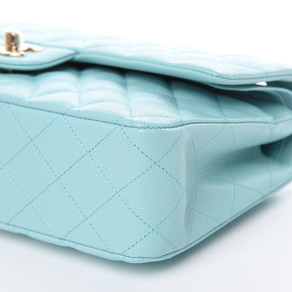 Chanel Caviar Quilted Medium Double Flap Light Blue 9 of 10