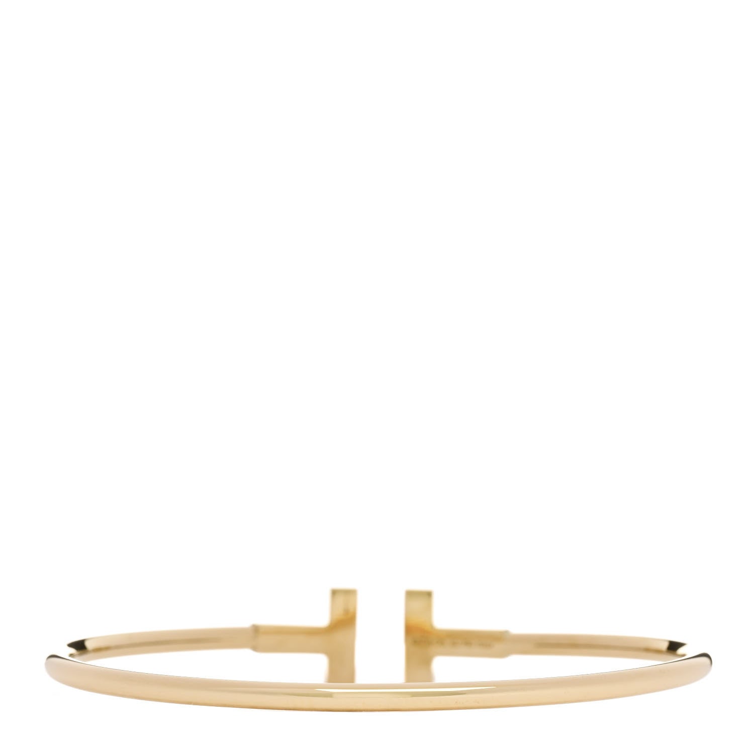 Tiffany 18K Yellow Gold Diamond T Wire Bracelet 2 of 4