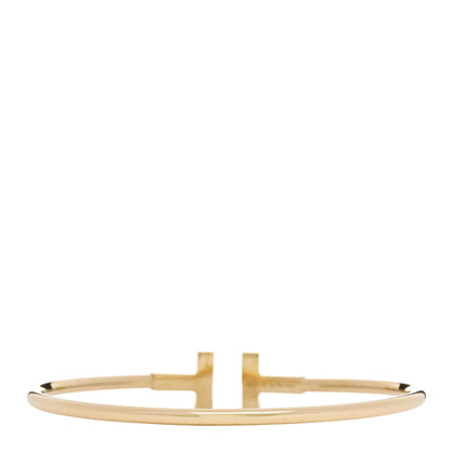 Tiffany 18K Yellow Gold Diamond T Wire Bracelet 2 of 4