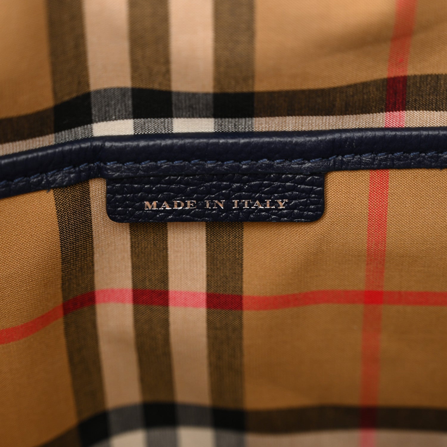 Burberry Derby Calfskin Vintage Check Medium Banner Tote Regency Blue 7 of 14