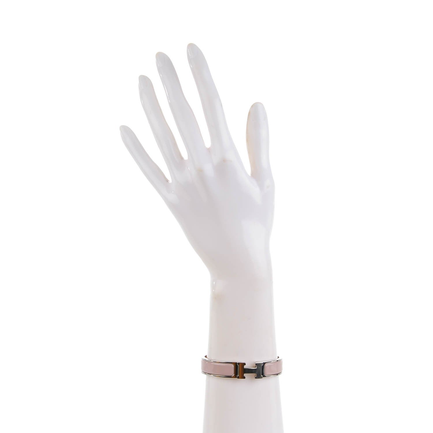 Hermes Enamel Narrow Clic Clac H Bracelet PM Rose Poudre 2 of 6