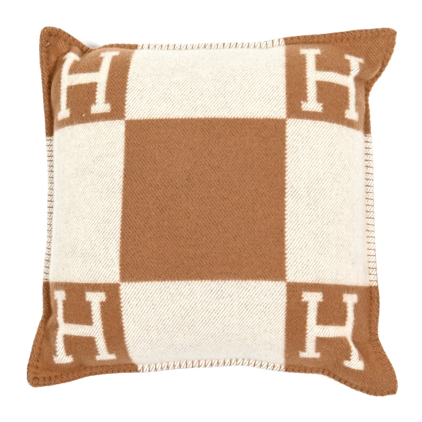 Wool Cashmere Avalon Pillow PM Ecru Camel