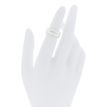 Tiffany Sterling Silver Milgrain I Love You Band Ring 48 4.5 2 of 5