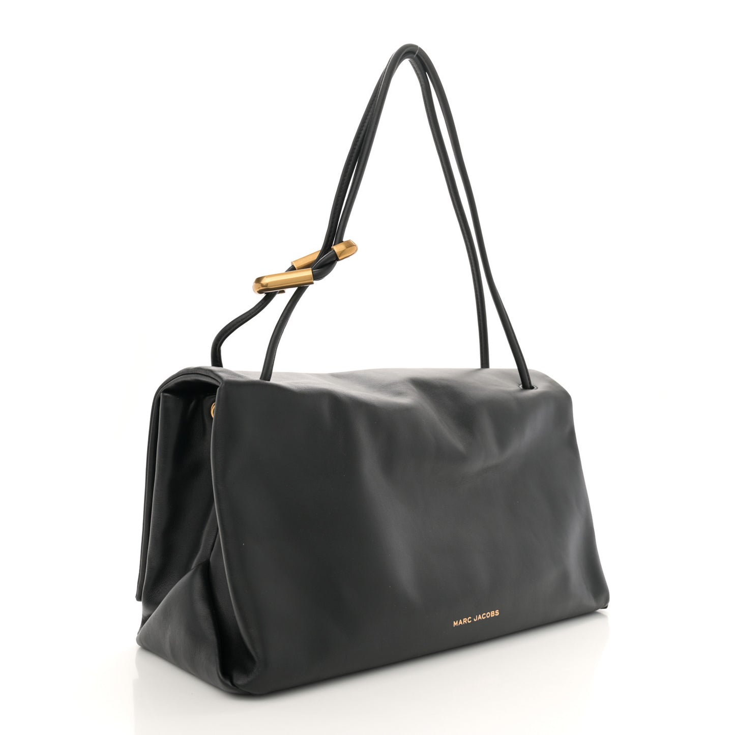 Calfskin Large Dual Shoulder Bag Black