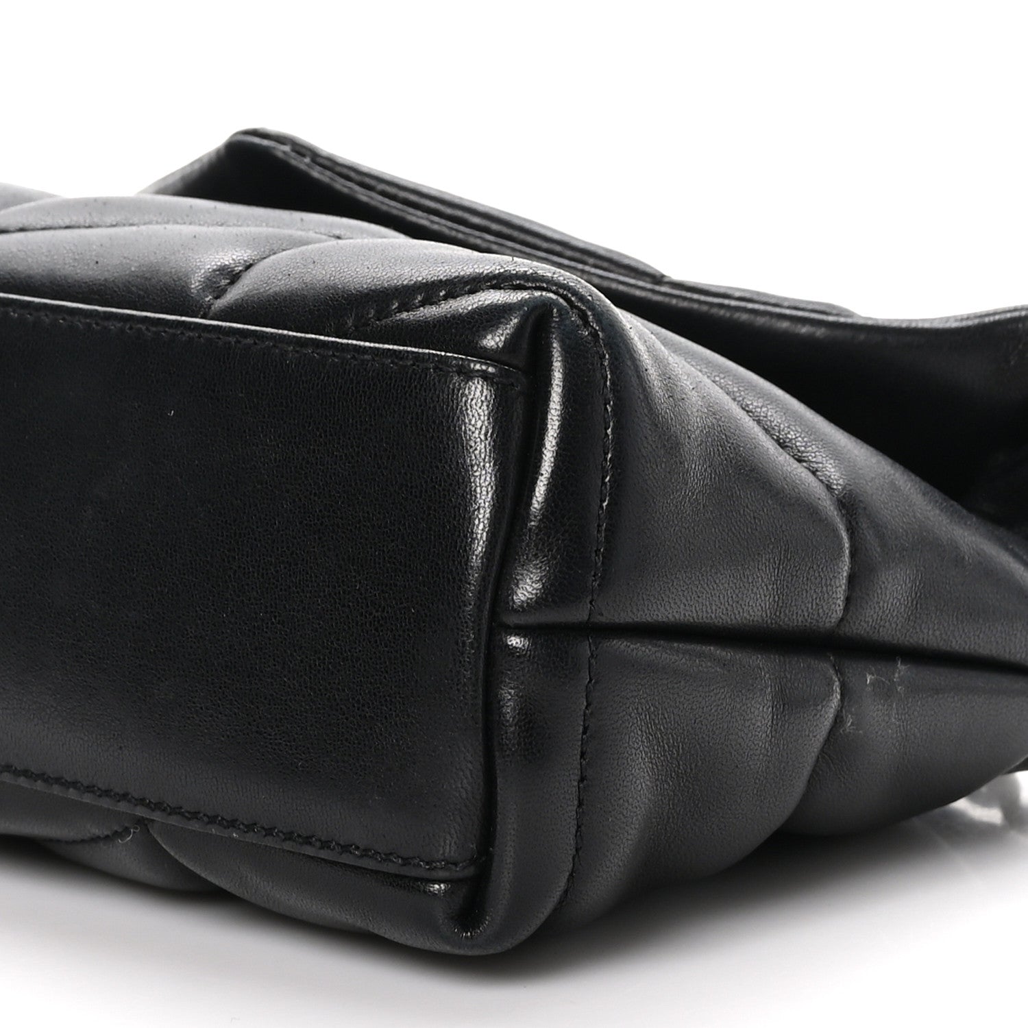 Saint Laurent Lambskin Quilted Toy Loulou Puffer Monogram Chain Satchel Black 10 of 12