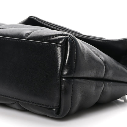 Saint Laurent Lambskin Quilted Toy Loulou Puffer Monogram Chain Satchel Black 10 of 12