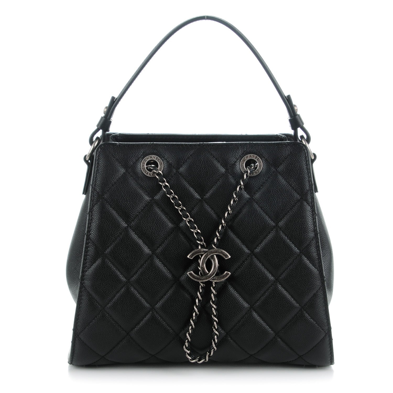 Chanel Caviar Quilted Small CC Bucket Bag Black 1 of 7