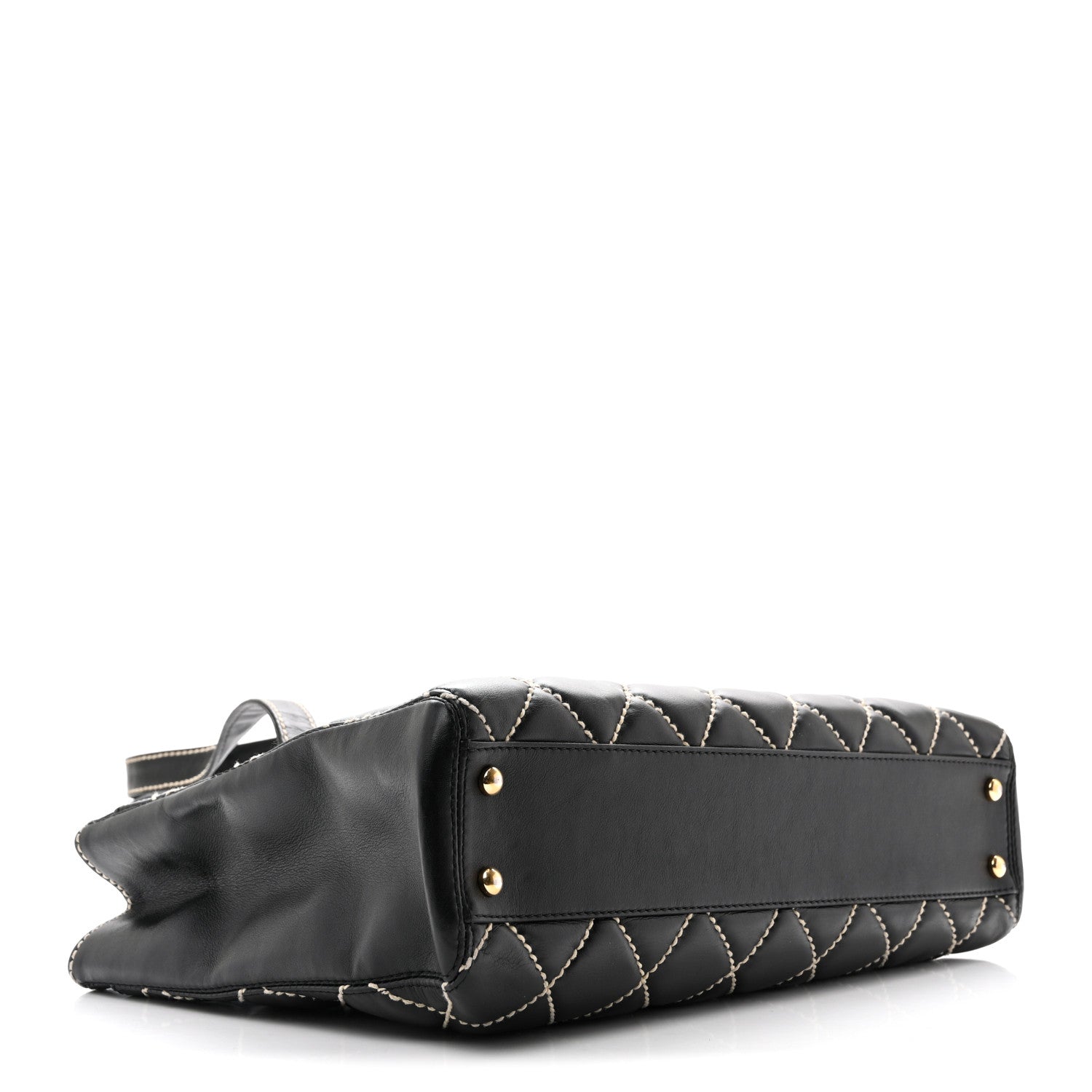 Chanel Calfskin Wild Stitch Medium Tote Black 4 of 10