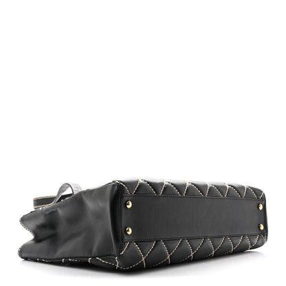 Chanel Calfskin Wild Stitch Medium Tote Black 4 of 10